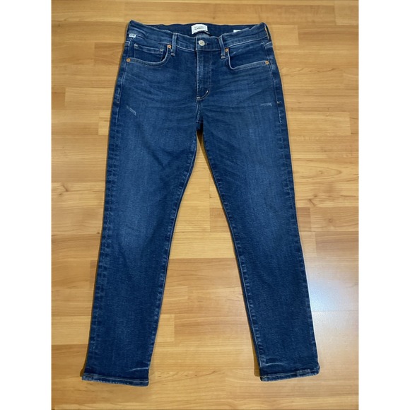 Citizens Of Humanity Denim - Citizens of Humanity Ella Slim Cropped Jeans Dark Wash Blue Women's Size 27